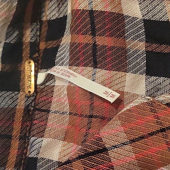 NWOT Free People plaid embroidered & sequin detail top - Picture 3 of 6